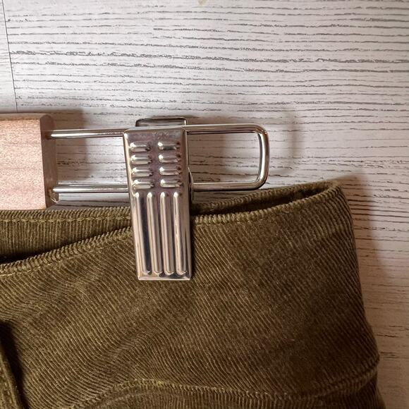 Cabi Pants Womens Size 12 Brownish Green Hi Low Crop Corduroy Cotton Blend - Picture 9 of 16